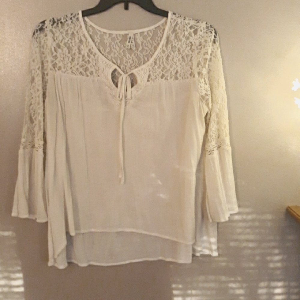 Mudd long sleeve white top xl